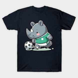 Rhino as Soccer player at Soccer T-Shirt